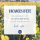 Vacances d'été - fermeture du Domaine